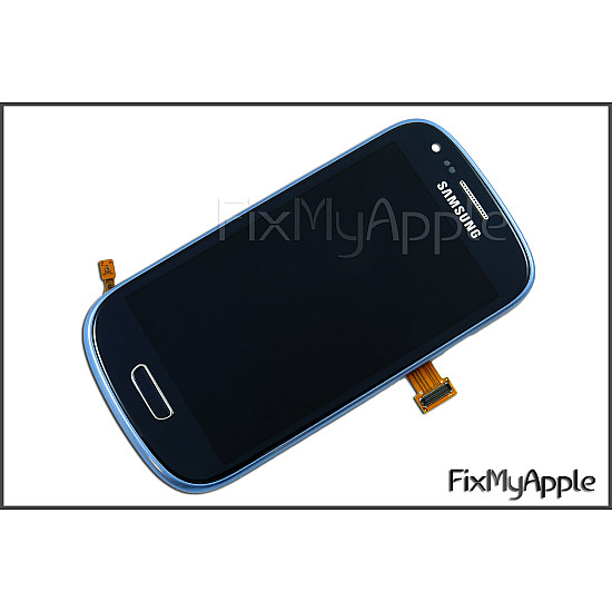 Samsung Galaxy S3 Mini i8190 OLED Touch Screen Digitizer Assembly with Frame - Blue [Service Pack]