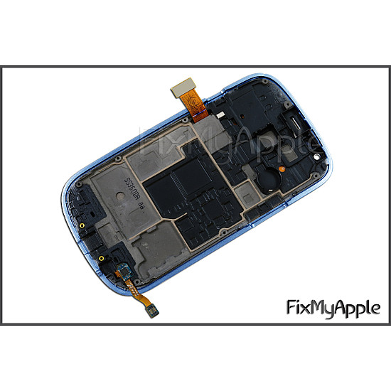 Samsung Galaxy S3 Mini i8190 OLED Touch Screen Digitizer Assembly with Frame - Blue [Service Pack]