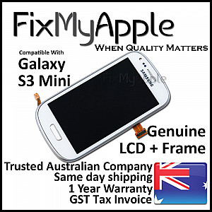 Samsung Galaxy S3 Mini i8190 LCD Touch Screen Digitizer Assembly with Frame - White OEM