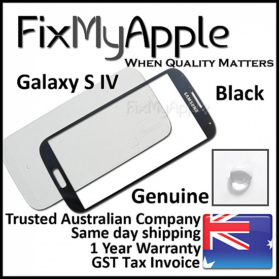 Samsung Galaxy S4 Front Glass Panel - Black OEM (With Adhesive)
