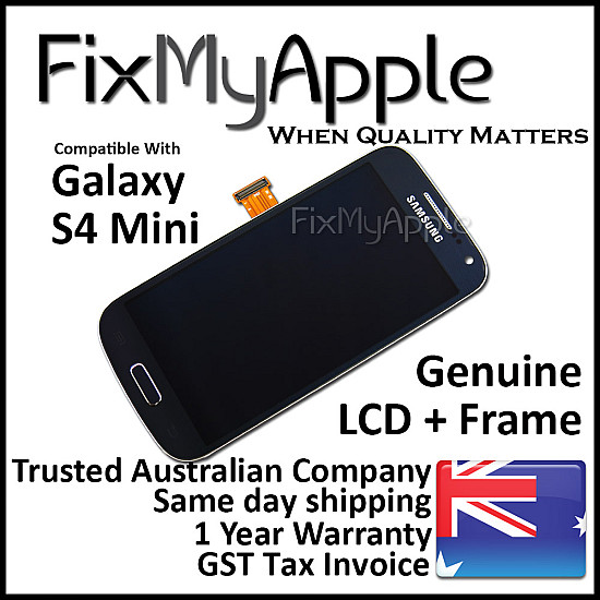 [Service Pack] OLED Touch Screen Digitizer Assembly with Frame - Black for Samsung Galaxy S4 Mini i9195