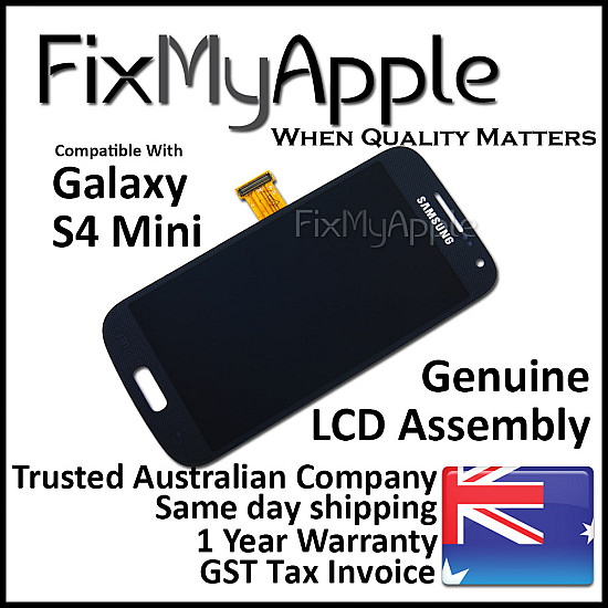 Samsung Galaxy S4 Mini OLED Touch Screen Digitizer Assembly - Black (With Adhesive) [Service Pack]