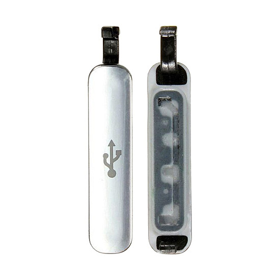 Samsung Galaxy S5 Charging Port Cover - Silver OEM