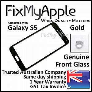 Samsung Galaxy S5 Front Glass Panel - Gold OEM (With Adhesive)