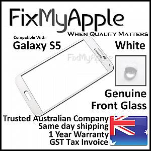 Samsung Galaxy S5 Front Glass Panel - White OEM (With Adhesive)