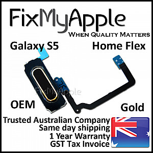 Samsung Galaxy S5 Home Button with Flex Cable - Gold OEM