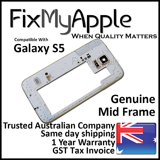 Samsung Galaxy S5 Mid Back Frame Bezel - Gold OEM