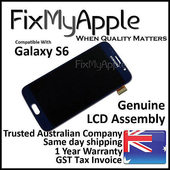 Samsung Galaxy S6 G920 OLED Touch Screen Digitizer Assembly - Black Sapphire (With Adhesive) [Service Pack]