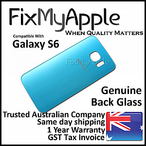 Samsung Galaxy S6 Back Glass Cover - Blue Topaz OEM