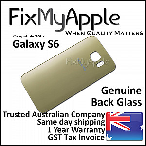 Samsung Galaxy S6 Back Glass Cover - Gold Platinum OEM