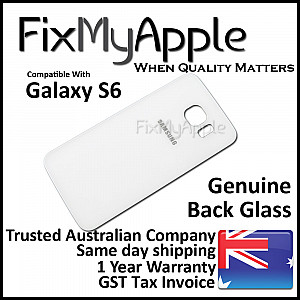 Samsung Galaxy S6 Back Glass Cover - White Pearl OEM