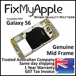 Samsung Galaxy S6 Mid Back Frame Bezel - Gold Platinum OEM