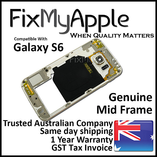 Mid Back Frame Bezel - Gold Platinum OEM for Samsung Galaxy S6