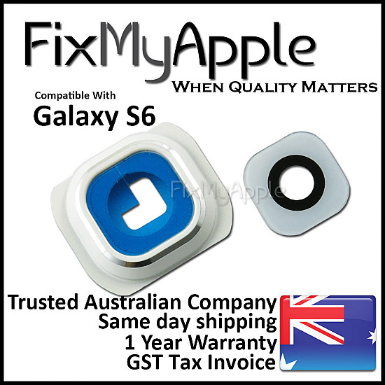 Samsung Galaxy S6 Rear / Back Facing Camera Lens with Bezel - White Pearl