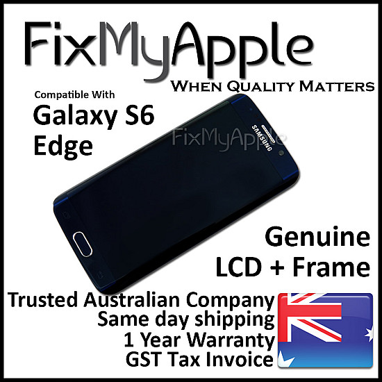 [Service Pack] OLED Touch Screen Digitizer Assembly with Frame - Black Sapphire for Samsung Galaxy S6 Edge G925