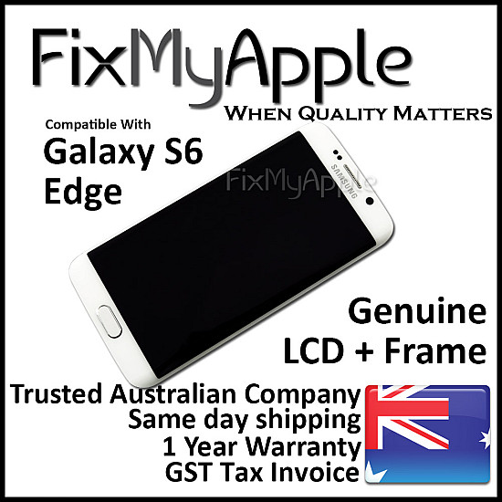 [Service Pack] OLED Touch Screen Digitizer Assembly with Frame - White Pearl for Samsung Galaxy S6 Edge G925