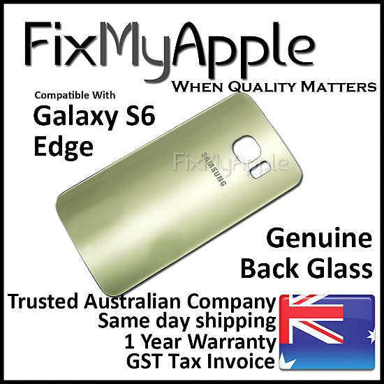 Samsung Galaxy S6 Edge Back Glass Cover - Gold Platinum