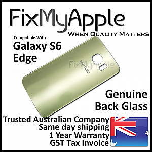 Samsung Galaxy S6 Edge Back Glass Cover - Gold Platinum OEM