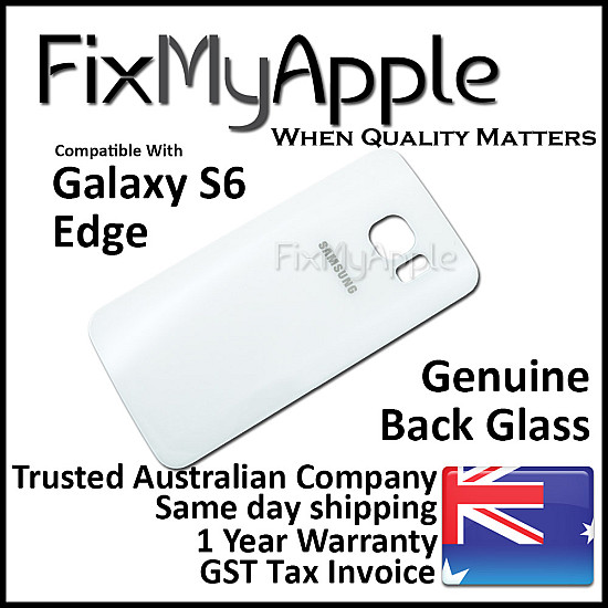 Samsung Galaxy S6 Edge Back Glass Cover - White Pearl