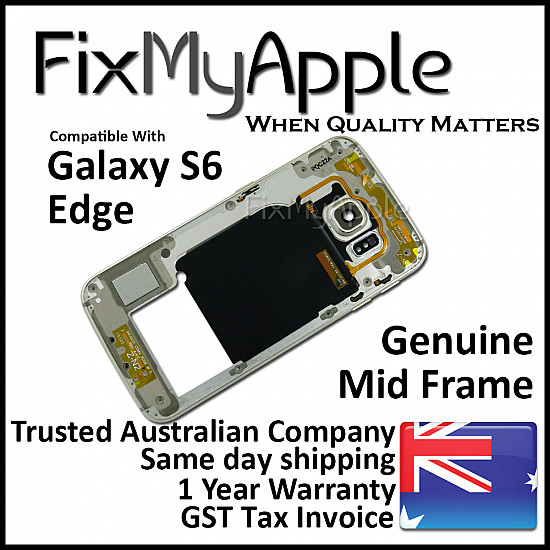Samsung Galaxy S6 Edge Mid Back Frame Bezel - Gold Platinum OEM