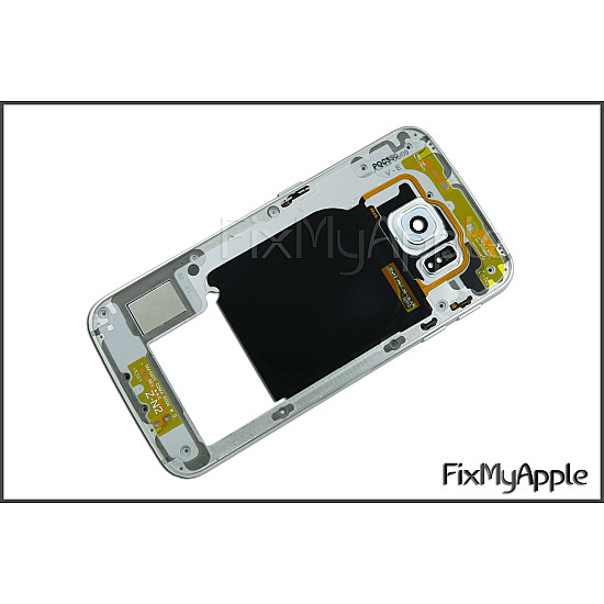 Samsung Galaxy S6 Edge Mid Back Frame Bezel - White Pearl OEM
