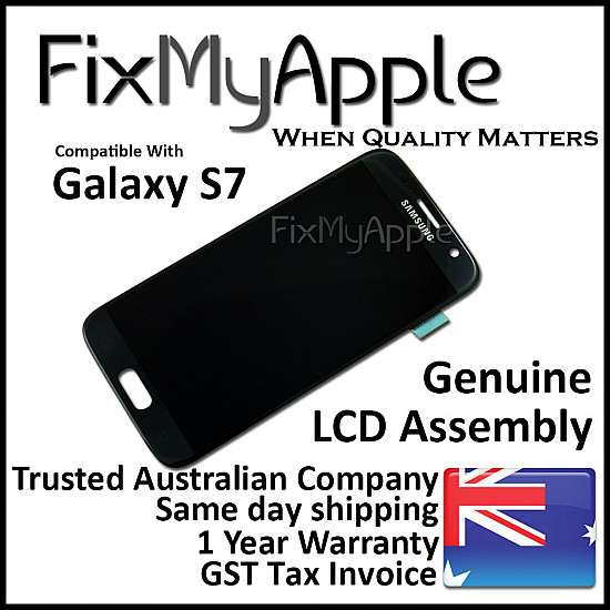 Samsung Galaxy S7 G930 OLED Touch Screen Digitizer Assembly - Black (With Adhesive) [Service Pack]