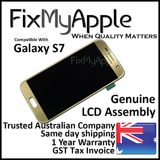 Samsung Galaxy S7 G930 OLED Touch Screen Digitizer Assembly - Gold (With Adhesive) [Service Pack]