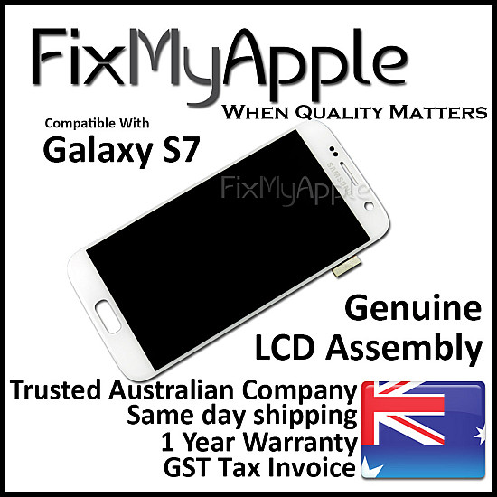 Samsung Galaxy S7 G930 OLED Touch Screen Digitizer Assembly - White Pearl (With Adhesive) [Service Pack]