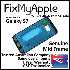 Samsung Galaxy S7 Mid Back Frame Bezel - Black OEM