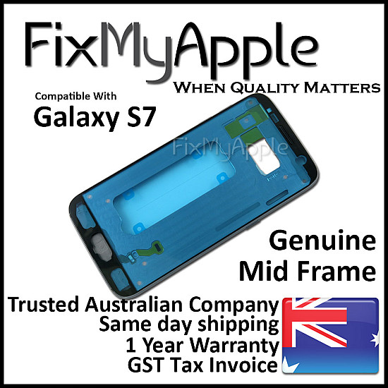 Samsung Galaxy S7 Mid Back Frame Bezel - Black OEM