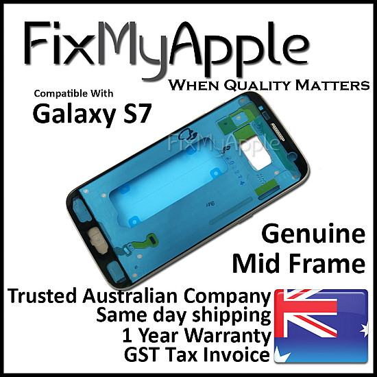 Samsung Galaxy S7 Mid Back Frame Bezel - Gold OEM