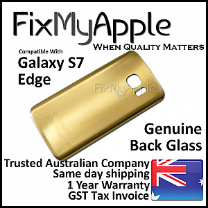 Samsung Galaxy S7 Edge Back Glass Cover - Gold OEM