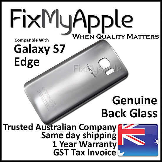 Back Glass Cover - Silver for Samsung Galaxy S7 Edge