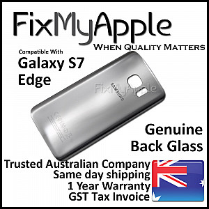 Samsung Galaxy S7 Edge Back Glass Cover - Silver OEM