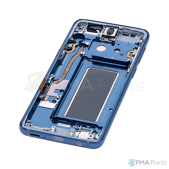 Samsung Galaxy S9+ G965 OLED Touch Screen Digitizer Assembly with Frame - Coral Blue [Service Pack]