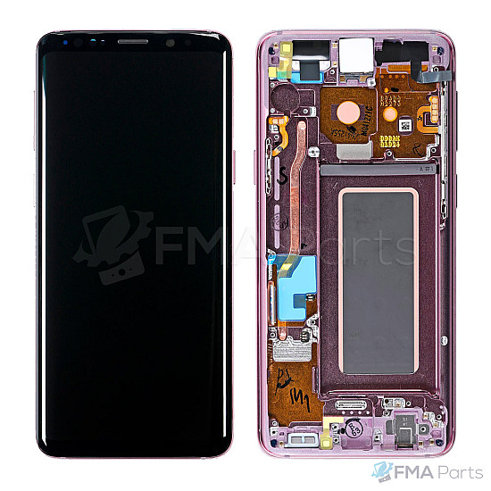 Samsung Galaxy S9 G960 OLED Touch Screen Digitizer Assembly with Frame - Lilac Purple [Refurbished]