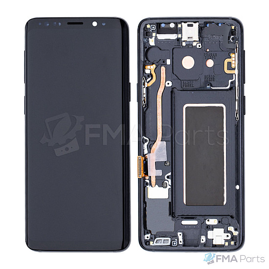 Samsung Galaxy S9 G960 OLED Touch Screen Digitizer Assembly with Frame - Midnight Black [Refurbished]