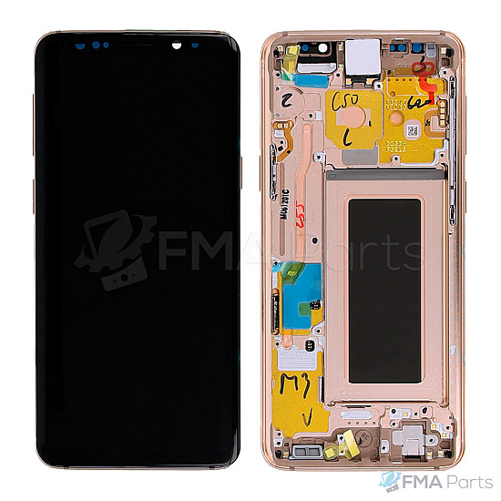 Samsung Galaxy S9 G960 OLED Touch Screen Digitizer Assembly with Frame - Sunrise Gold [Refurbished]
