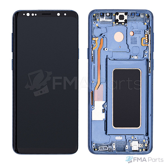Samsung Galaxy S9+ G965 OLED Touch Screen Digitizer Assembly with Frame - Coral Blue [Service Pack]