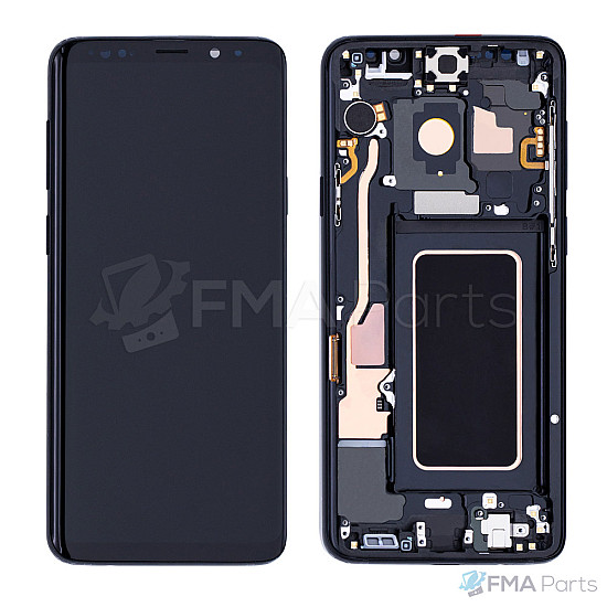 Samsung Galaxy S9+ G965 OLED Touch Screen Digitizer Assembly with Frame - Midnight Black [Service Pack]
