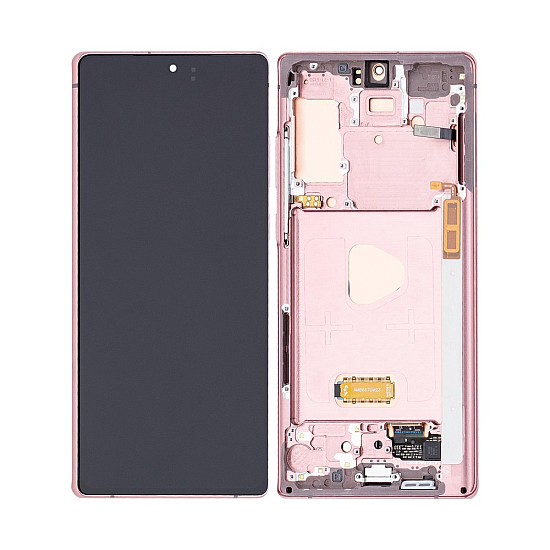 Samsung Galaxy Note 20 N980/N981 OLED Touch Screen Digitizer Assembly with Frame - Mystic Bronze [Service Pack]