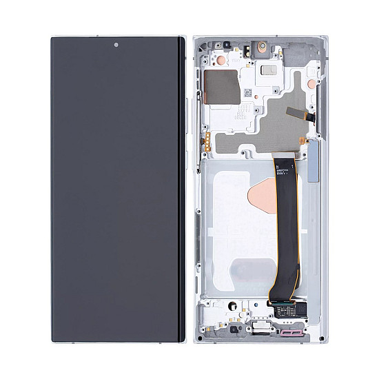 Samsung Galaxy Note 20 Ultra N985/N986 OLED Touch Screen Digitizer Assembly with Frame - Mystic White [Service Pack]