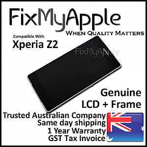 Sony Xperia Z2 LCD Touch Screen Digitizer Assembly with Frame - White OEM