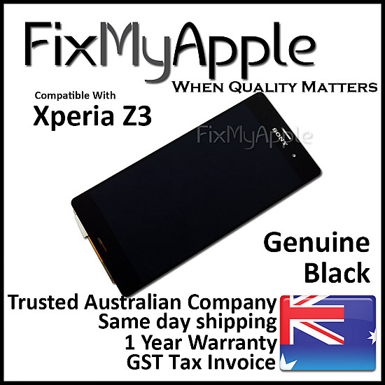 Sony Xperia Z3 LCD Touch Screen Digitizer Assembly - Black OEM (With Adhesive)