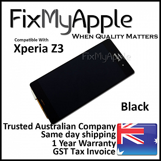 Sony Xperia Z3 LCD Touch Screen Digitizer Assembly - Black (With Adhesive)