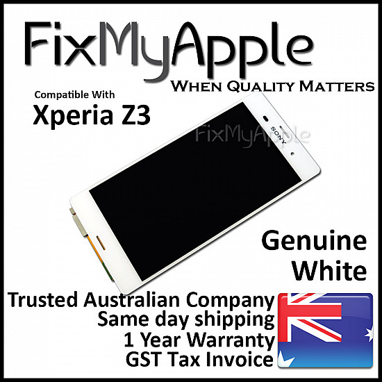 Sony Xperia Z3 LCD Touch Screen Digitizer Assembly - White OEM (With Adhesive)
