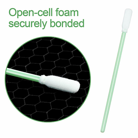 Foam Cleaning Swab Sticks - 100 Piece (Spiral Tip)