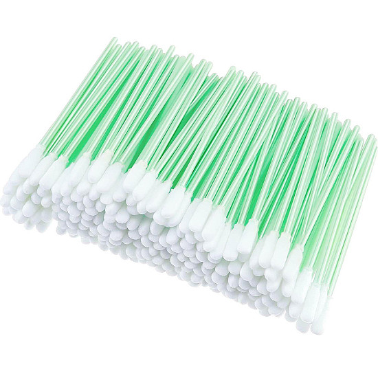 Foam Cleaning Swab Sticks - 100 Piece (Spiral Tip)