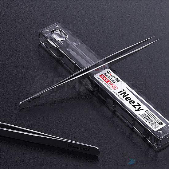 QianLi iNeeZy Tweezers Round Type Wide Body - Non-Magnetic Stainless 0.10mm