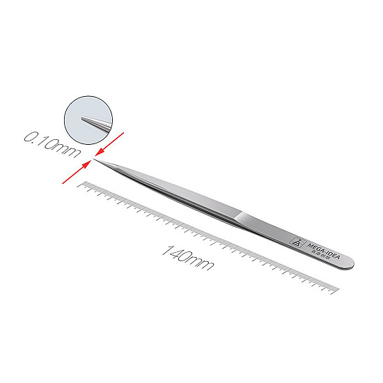 QianLi Mega-IDEA Tweezers - Non-Magnetic Stainless 0.10mm
